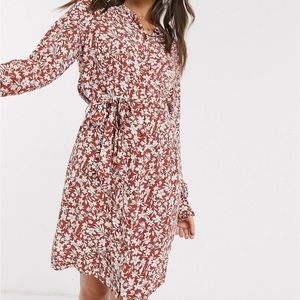 ASOS Brand Pisces Tie-Waist Shirt Dress I’m Floral